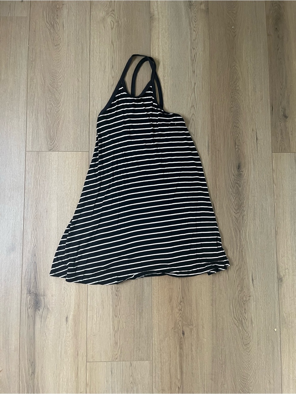 Women’s Saturday Sunday Black & White Striped Halter Dress